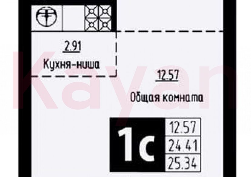 Продажа студии, 25.3 кв.м фото 5