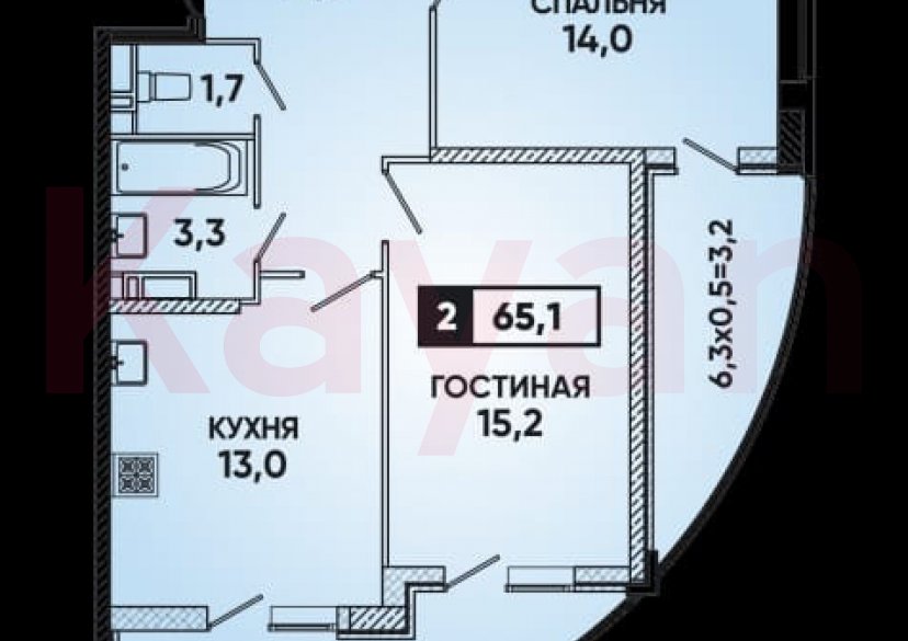 Продажа 2-комн. квартиры, 72.3 кв.м фото 13