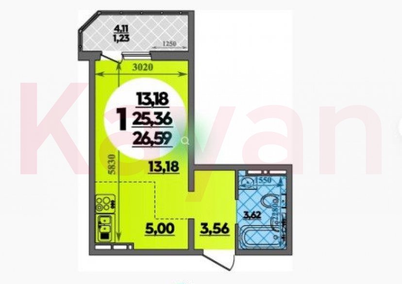 Продажа студии, 26.6 кв.м фото 8