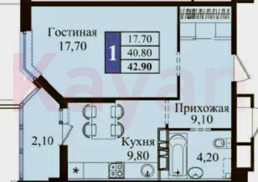 Продажа 1-комн. квартиры, 43 кв.м фото 8