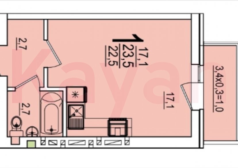 Продажа студии, 26 кв.м фото 21