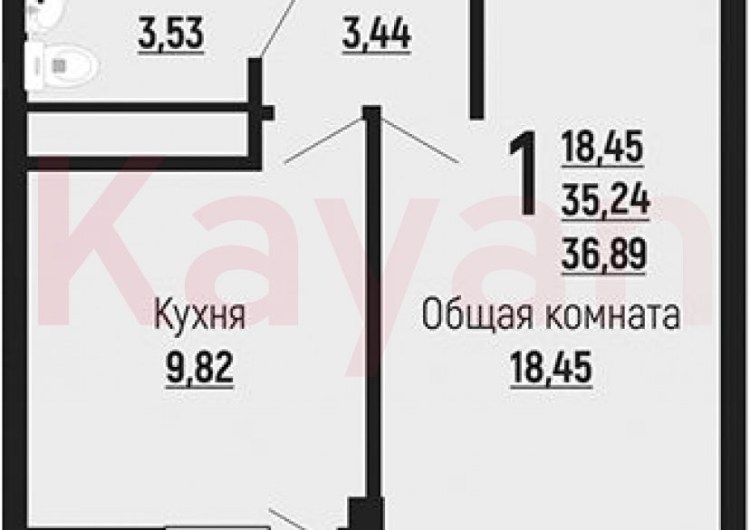 Продажа 1-комн. квартиры, 36.89 кв.м фото 3