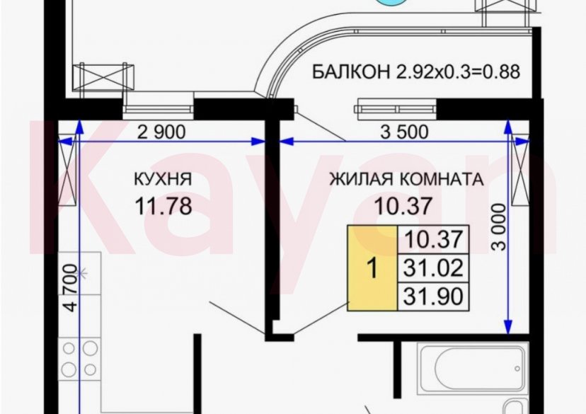 Продажа 1-комн. квартиры, 31.9 кв.м фото 2