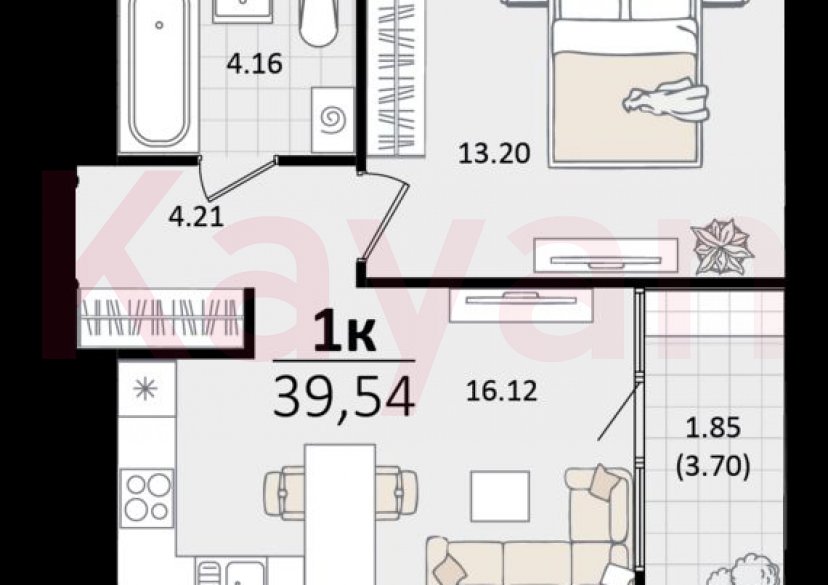 Продажа 1-комн. квартиры, 39.54 кв.м фото 4