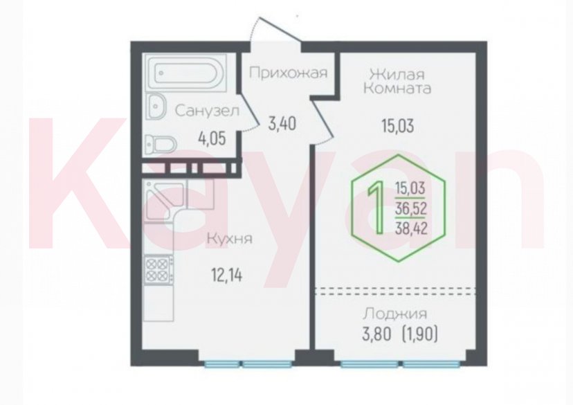 Продажа 1-комн. квартиры, 36.52 кв.м фото 4