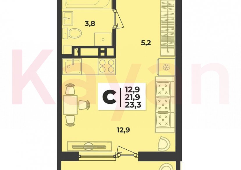 Продажа студии, 23.3 кв.м фото 7