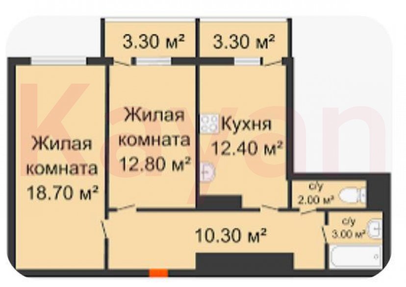 Продажа 2-комн. квартиры, 65.8 кв.м фото 12