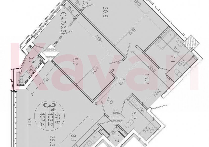 Продажа 3-комн. квартиры, 104.7 кв.м фото 0