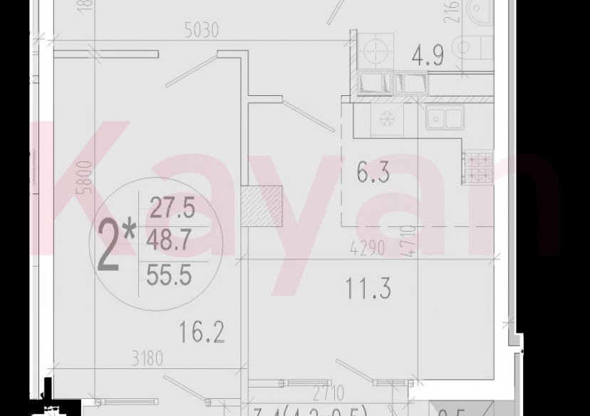 Продажа 2-комн. квартиры, 49.2 кв.м фото 0