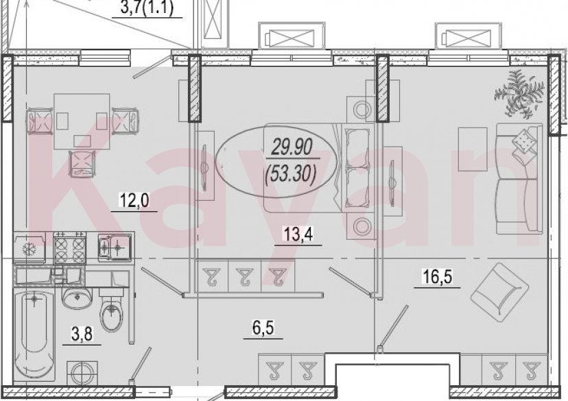 Продажа 2-комн. квартиры, 52.2 кв.м фото 0