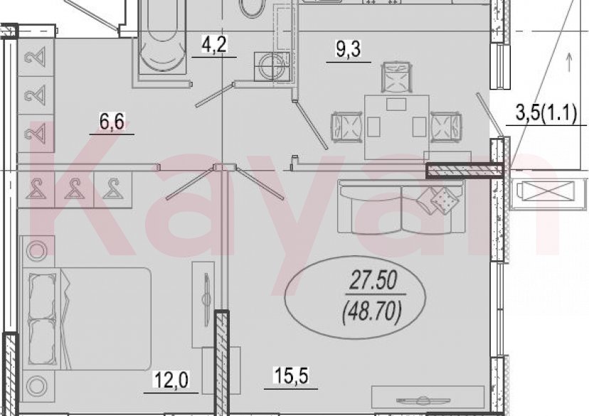 Продажа 2-комн. квартиры, 47.6 кв.м фото 0