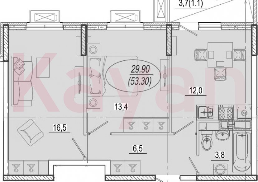 Продажа 2-комн. квартиры, 52.2 кв.м фото 0