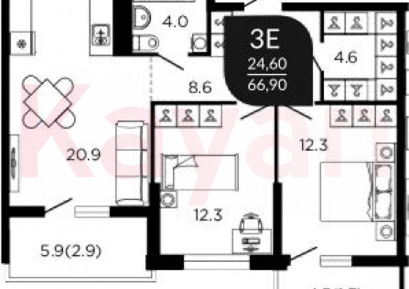 Продажа 3-комн. квартиры, 62.7 кв.м фото 0