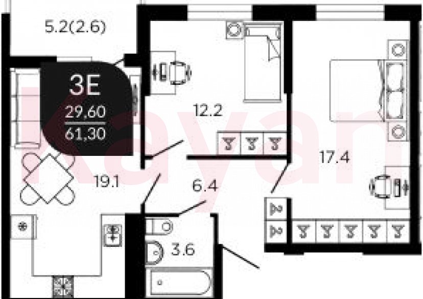 Продажа 3-комн. квартиры, 58.7 кв.м фото 0