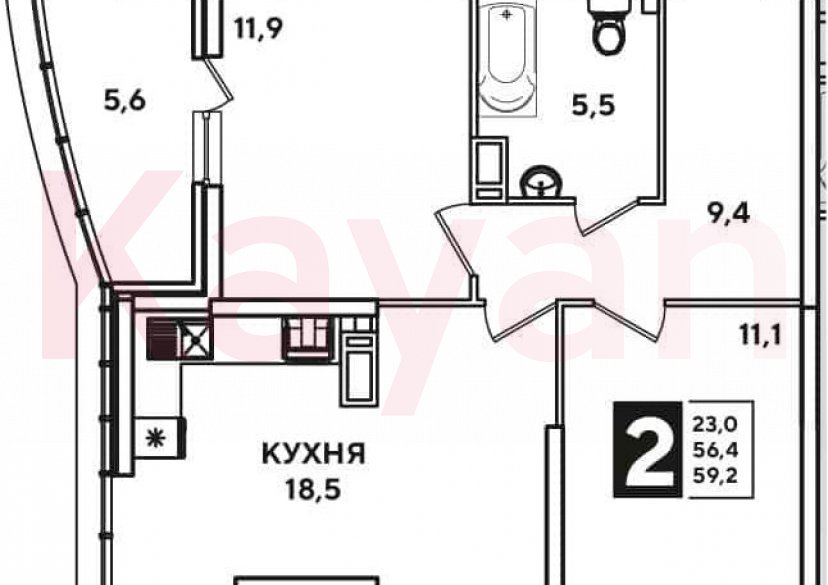 Продажа 3-комн. квартиры, 56.4 кв.м фото 0