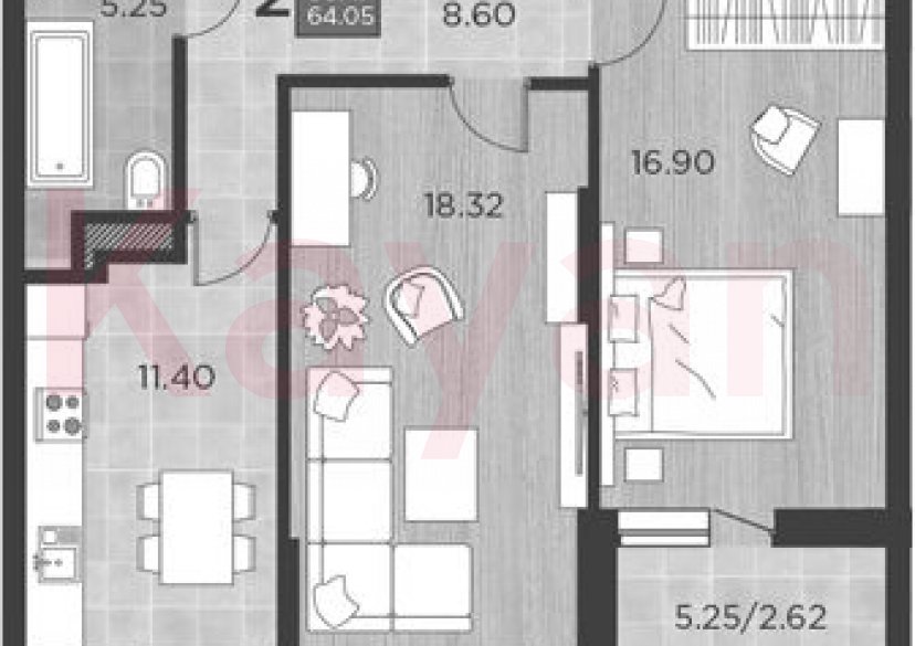 Продажа 2-комн. квартиры, 60.47 кв.м фото 0