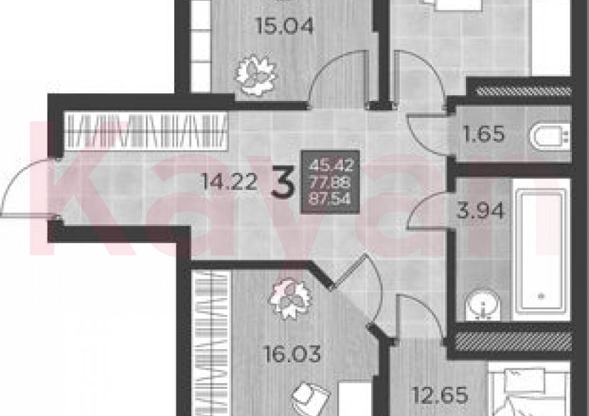 Продажа 3-комн. квартиры, 77.88 кв.м фото 0