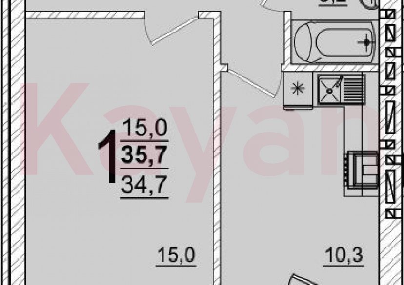 Продажа 1-комн. квартиры, 34.7 кв.м фото 0