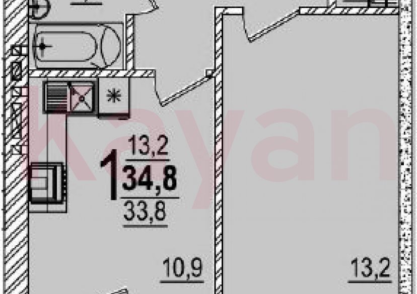 Продажа 1-комн. квартиры, 33.8 кв.м фото 0
