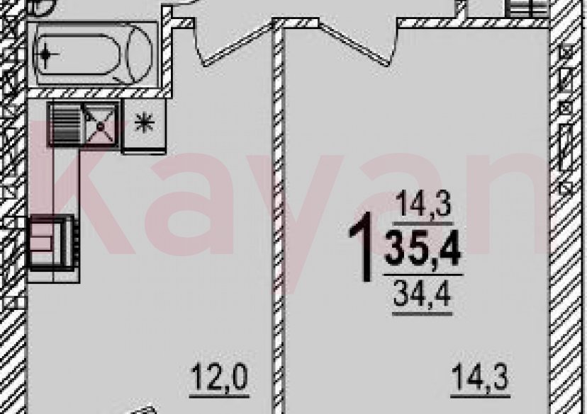 Продажа 1-комн. квартиры, 34.4 кв.м фото 0