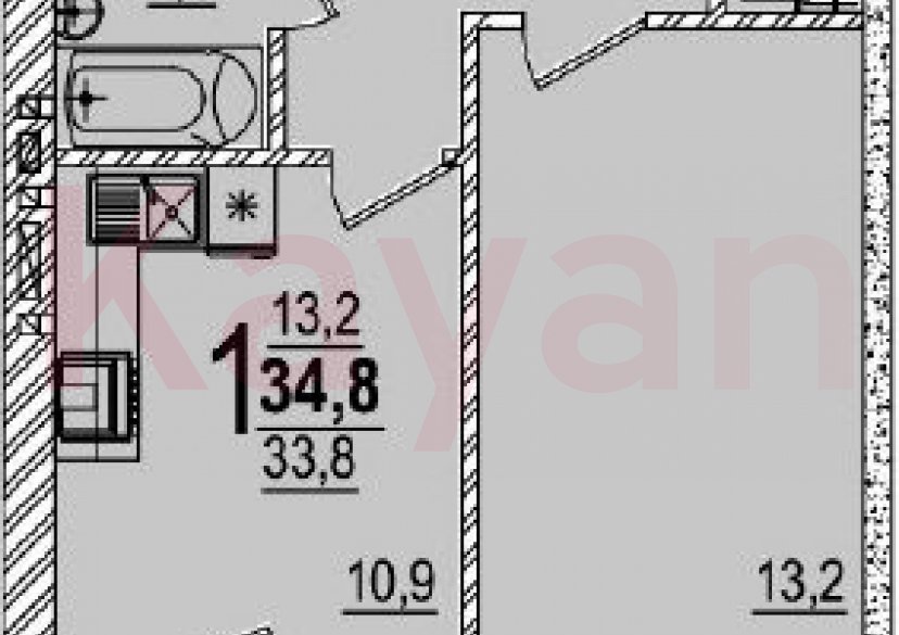 Продажа 1-комн. квартиры, 33.8 кв.м фото 0