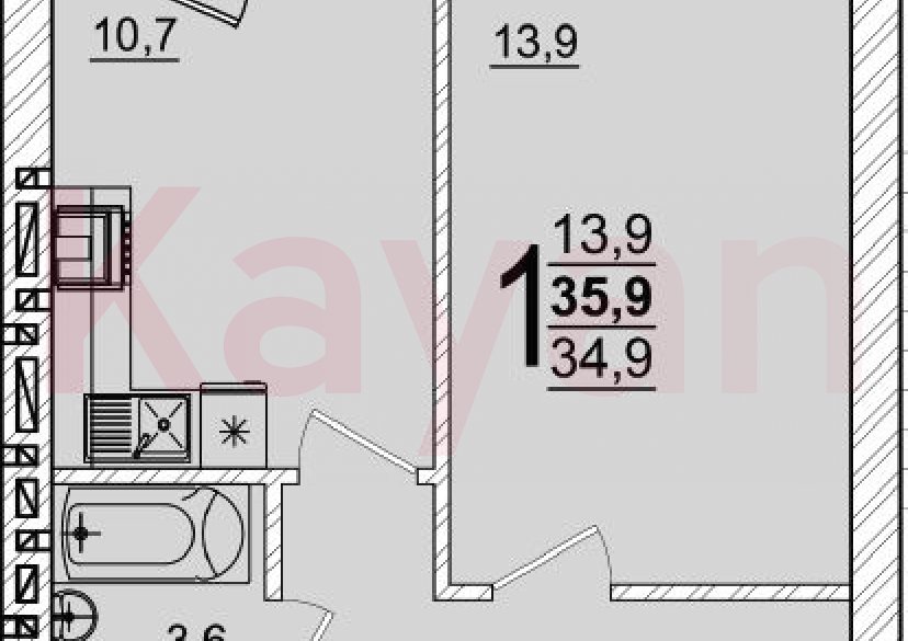 Продажа 1-комн. квартиры, 34.9 кв.м фото 0