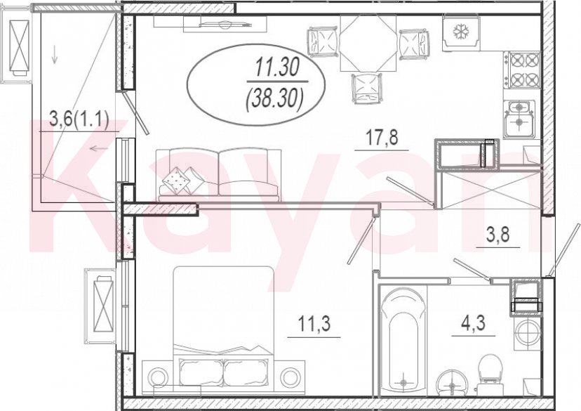 Продажа 2-комн. квартиры, 37.2 кв.м фото 0