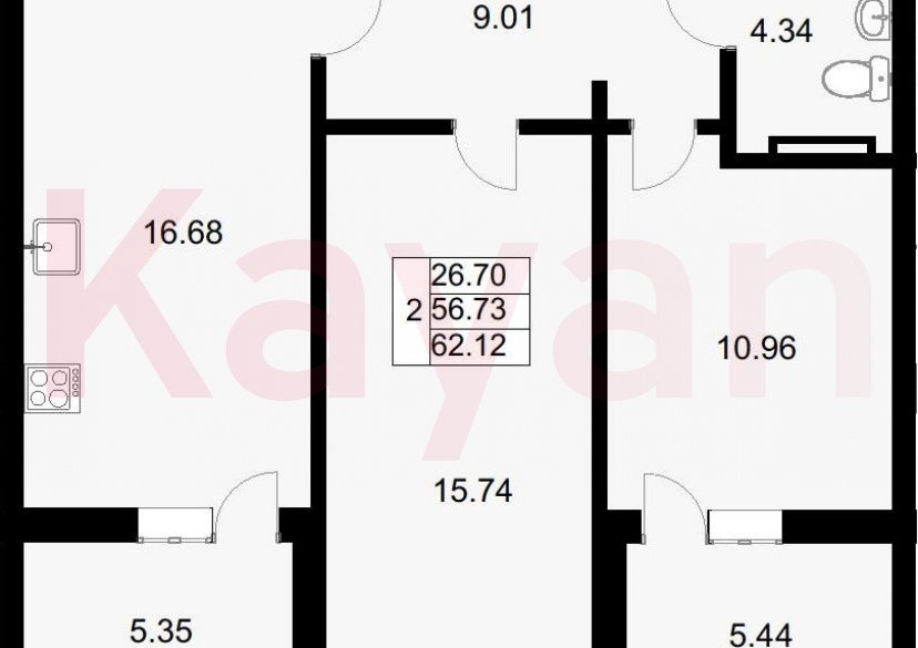 Продажа 3-комн. квартиры, 61.25 кв.м фото 0