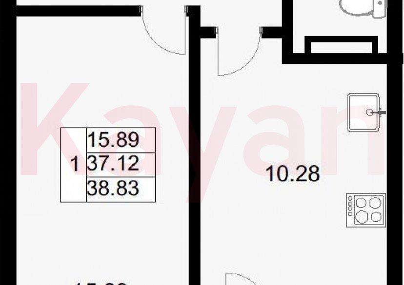 Продажа 1-комн. квартиры, 39.38 кв.м фото 0