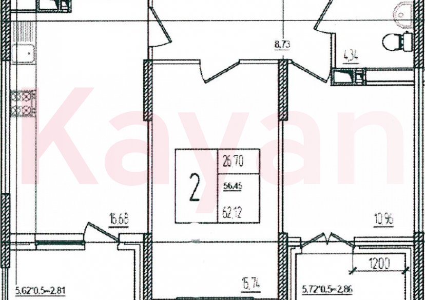 Продажа 3-комн. квартиры, 56.45 кв.м фото 0