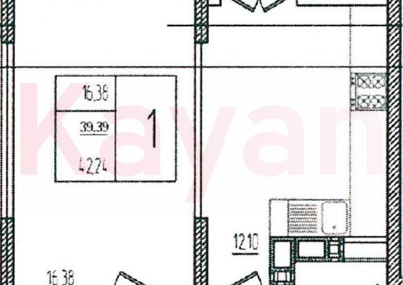 Продажа 1-комн. квартиры, 39.39 кв.м фото 0