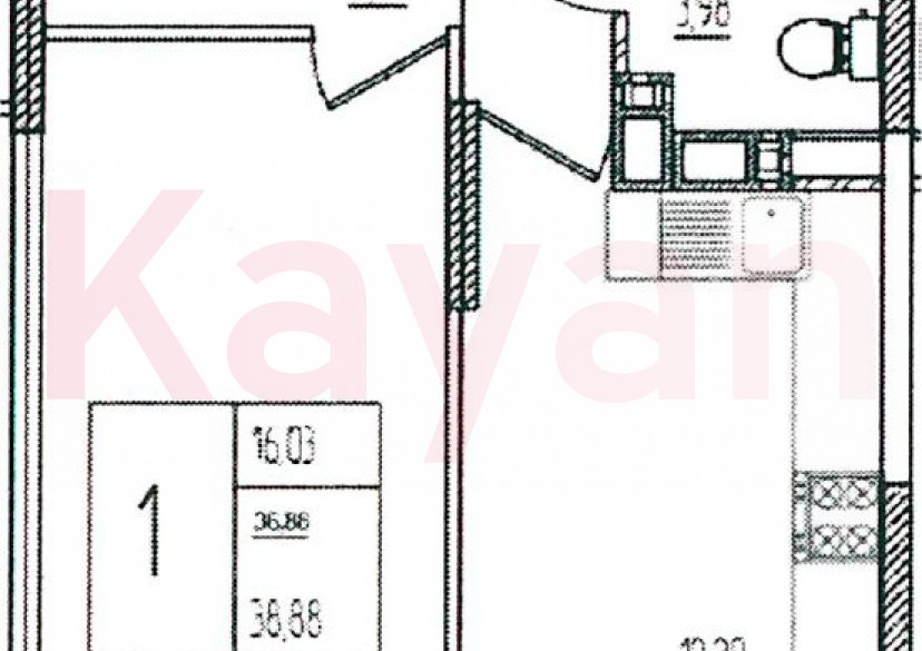 Продажа 1-комн. квартиры, 36.88 кв.м фото 0