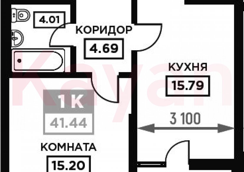 Продажа 1-комн. квартиры, 39.69 кв.м фото 0