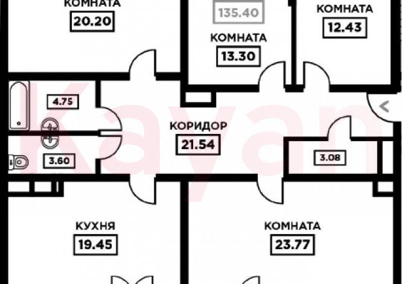 Продажа 4-комн. квартиры, 122.12 кв.м фото 0