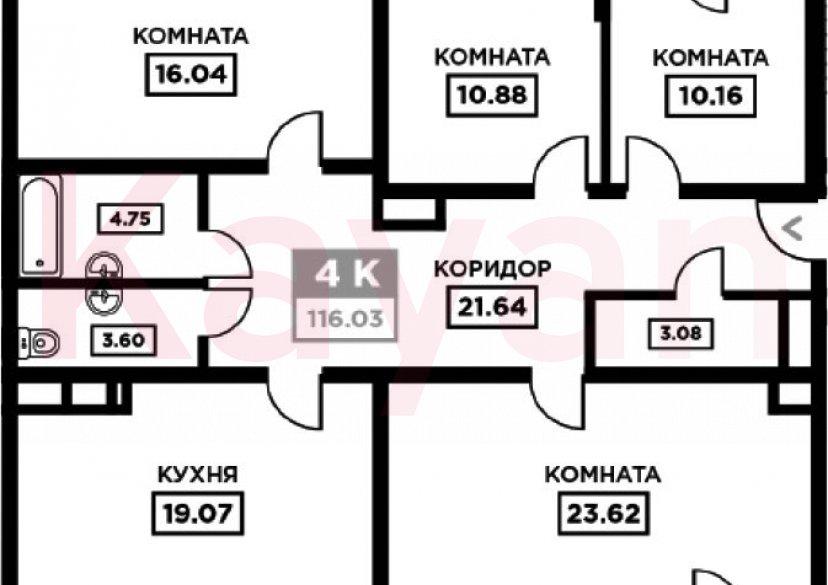 Продажа 4-комн. квартиры, 112.84 кв.м фото 0