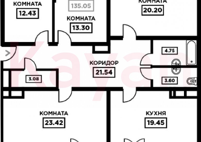 Продажа 4-комн. квартиры, 121.77 кв.м фото 0