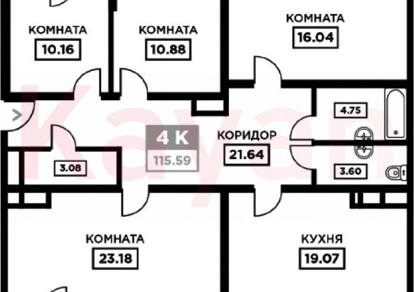 Продажа 4-комн. квартиры, 112.4 кв.м фото 0