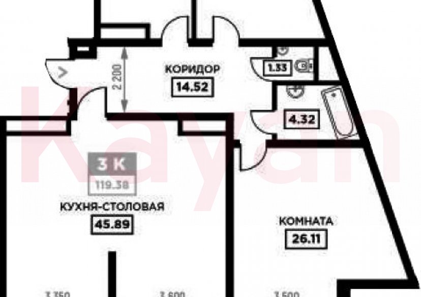 Продажа 4-комн. квартиры, 117.51 кв.м фото 0