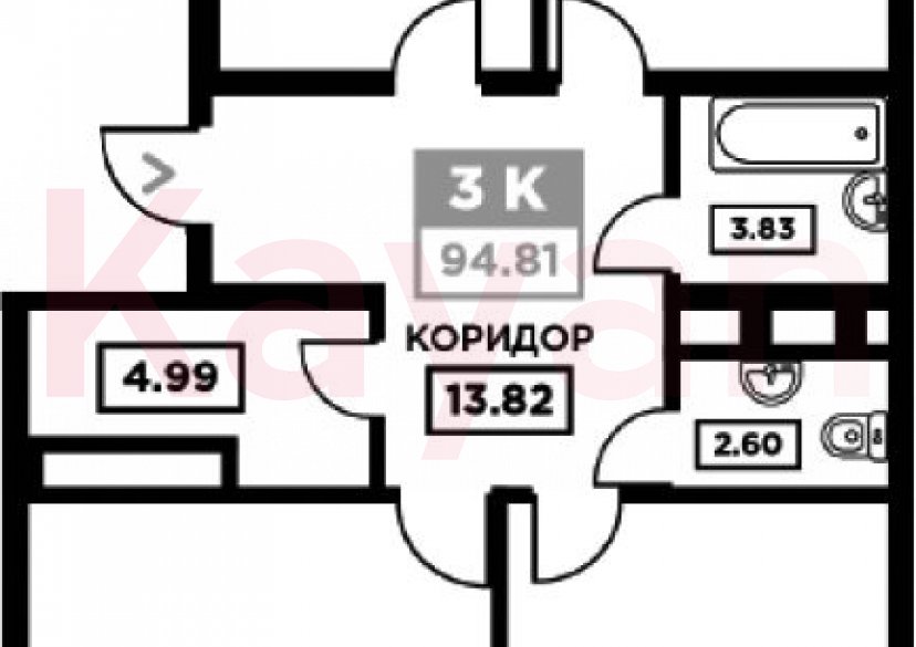 Продажа 3-комн. квартиры, 90.11 кв.м фото 0