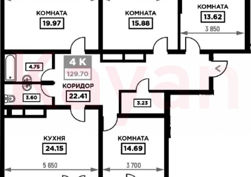 Продажа 4-комн. квартиры, 122.3 кв.м фото 0