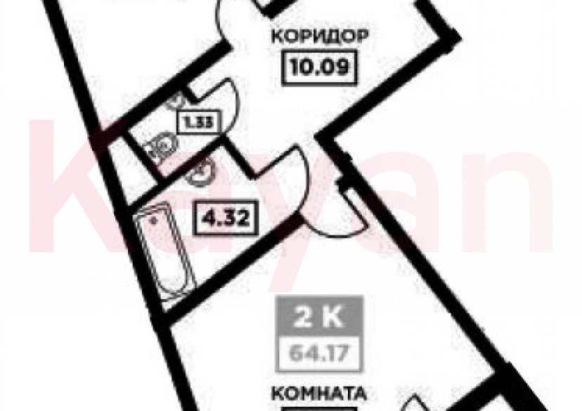 Продажа 2-комн. квартиры, 61.96 кв.м фото 0