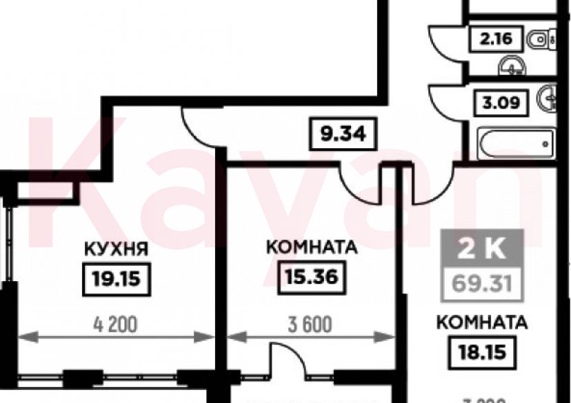 Продажа 2-комн. квартиры, 67.25 кв.м фото 0