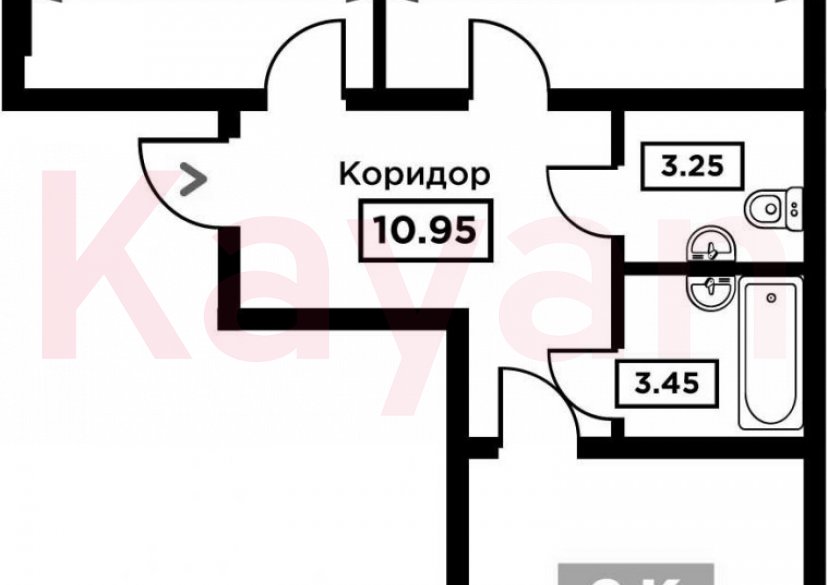 Продажа 2-комн. квартиры, 67.75 кв.м фото 0