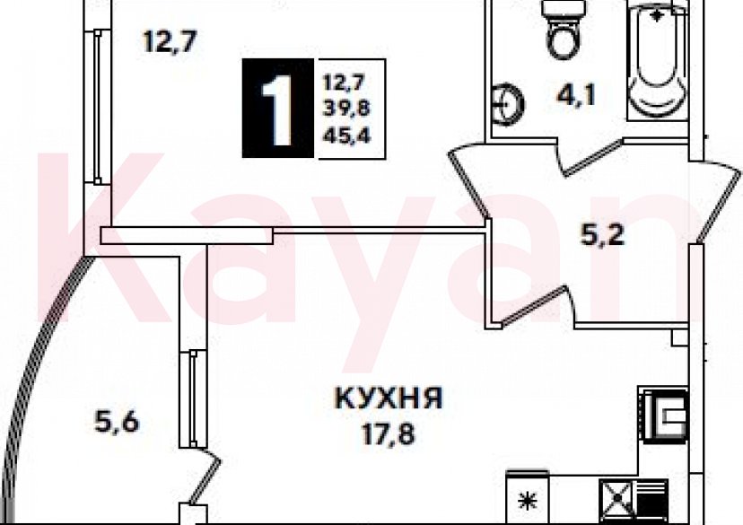 Продажа 1-комн. квартиры, 39.8 кв.м фото 0