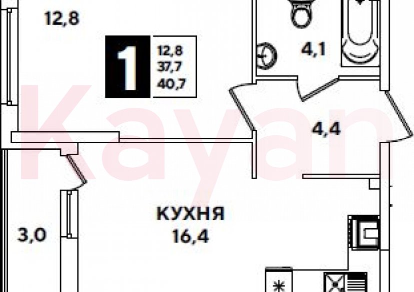 Продажа 2-комн. квартиры, 37.7 кв.м фото 0