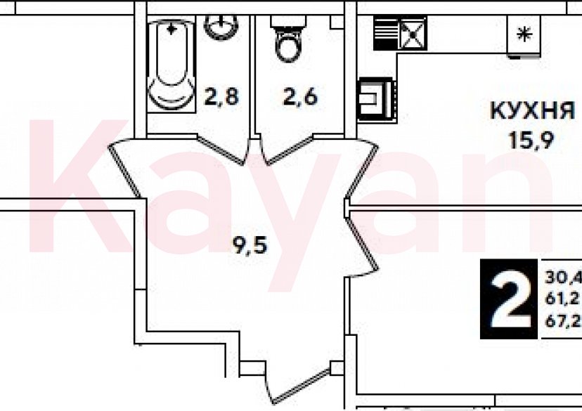 Продажа 3-комн. квартиры, 61.2 кв.м фото 0