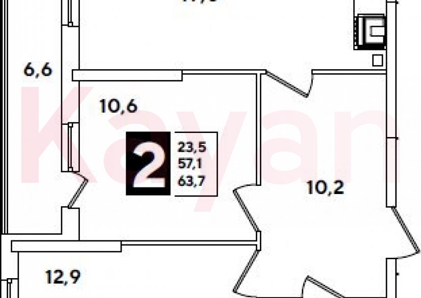 Продажа 3-комн. квартиры, 57.1 кв.м фото 0