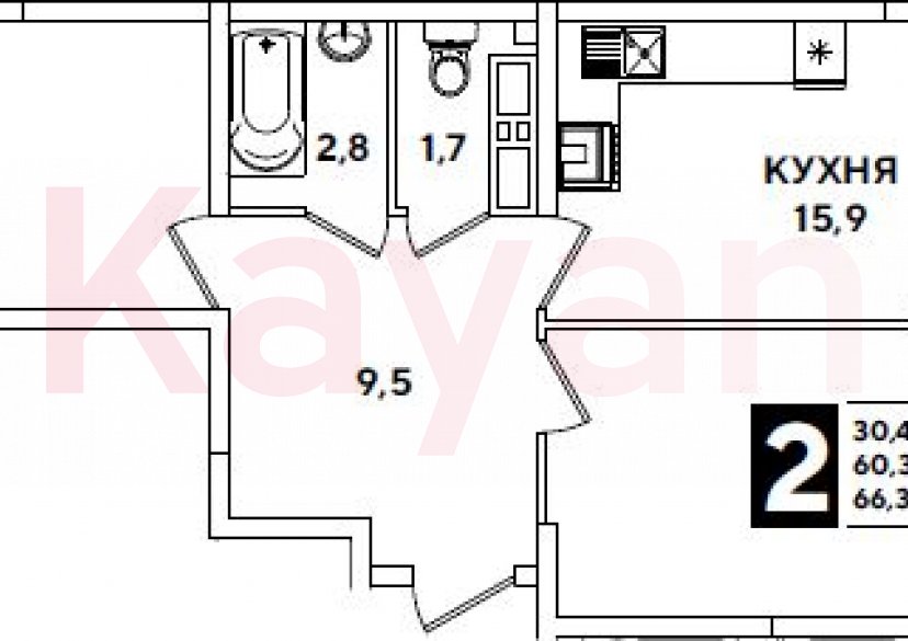 Продажа 3-комн. квартиры, 60.3 кв.м фото 0