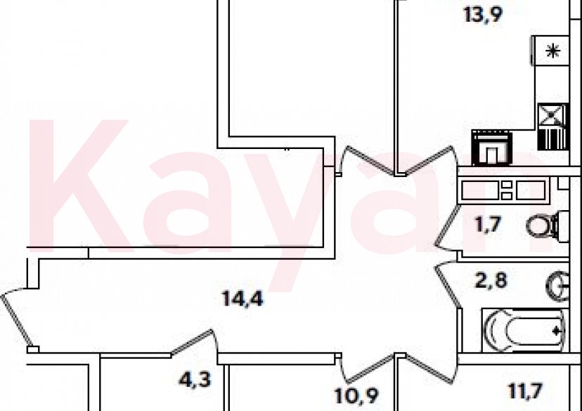 Продажа 3-комн. квартиры, 72.3 кв.м фото 0