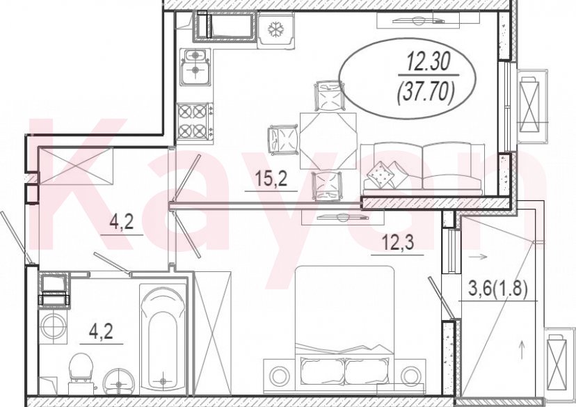 Продажа 2-комн. квартиры, 35.9 кв.м фото 0